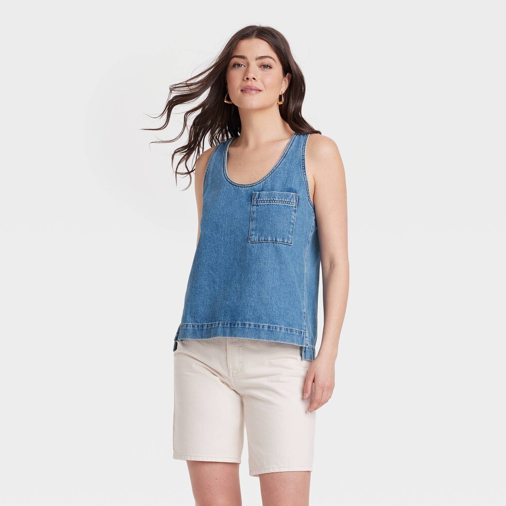 Denim Tank Top - Medium Wash S